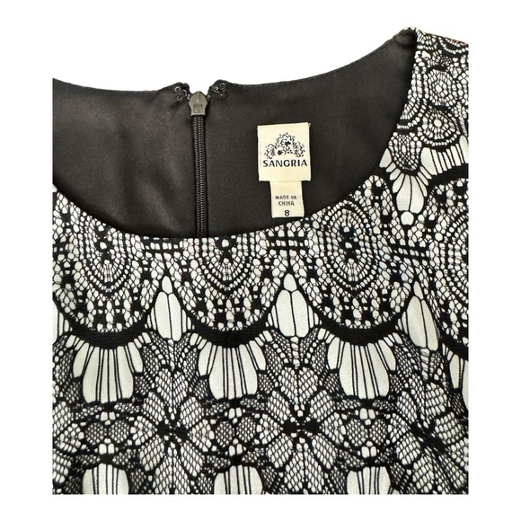 Sangria A-Line Lace Black Knee Length Dress Dressy Formal Party Women’s Size 8 - Picture 7 of 9